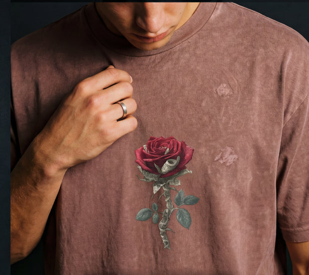 XABARWAN ROSE STONEWASH Oversized T-Shirt