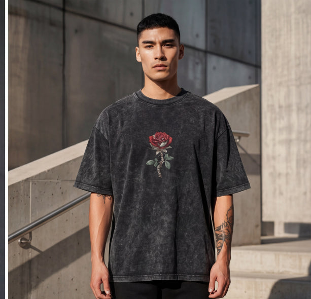 XABARWAN ROSE STONEWASH Oversized T-Shirt