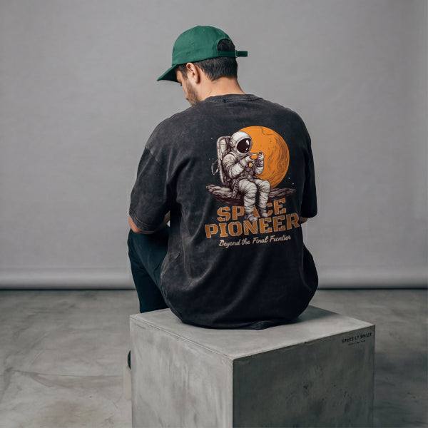 XABARWAN SPACE STONEWASH Oversized T-Shirt
