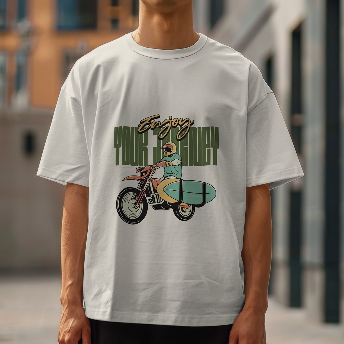 XABARWAN ENJOY THE JOURNEY Oversized T-Shirt