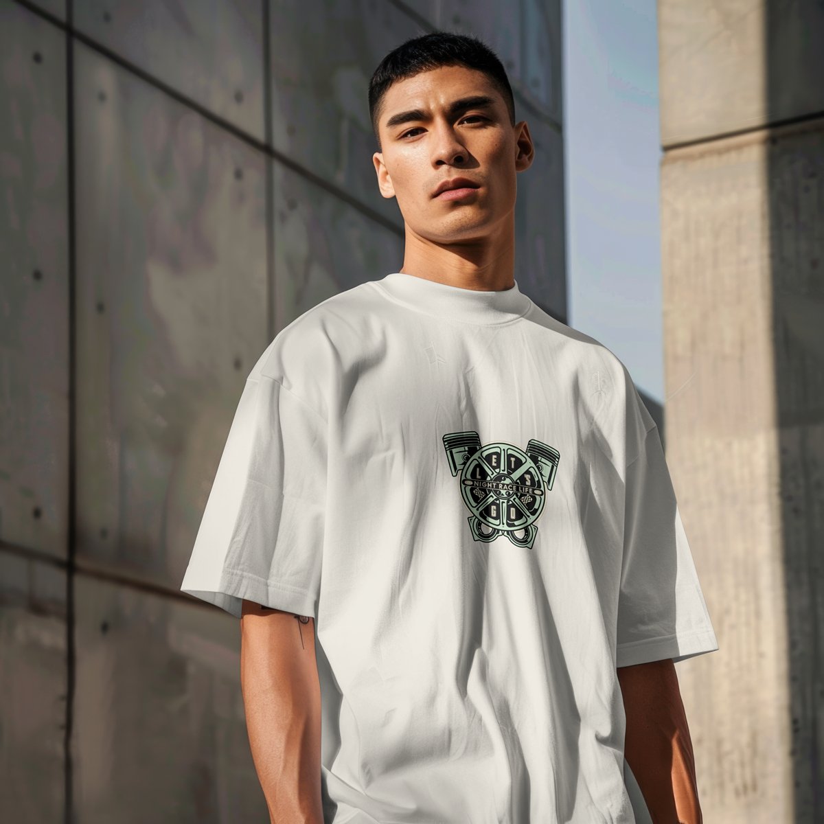 XABARWAN GREEN ENGINE Oversized T-Shirt