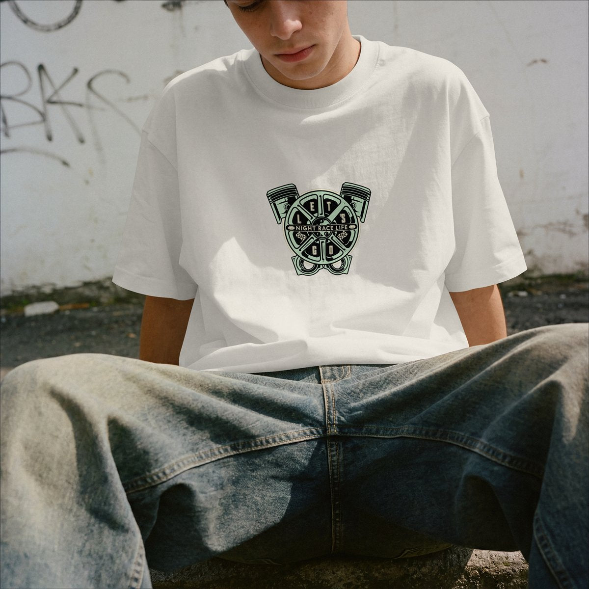 XABARWAN GREEN ENGINE Oversized T-Shirt