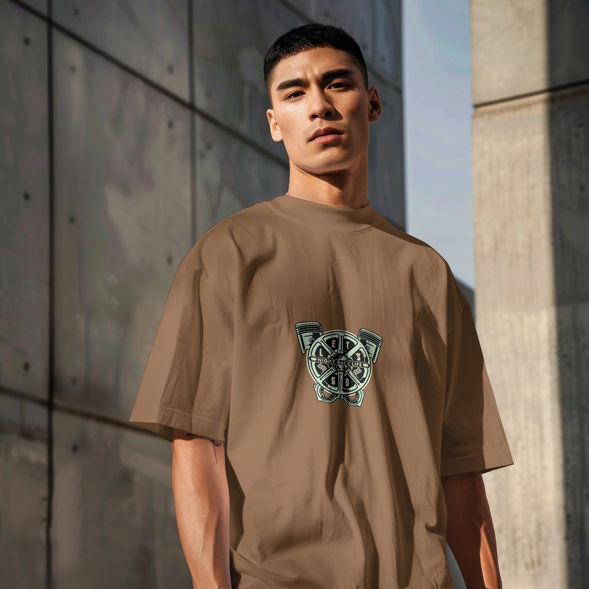 XABARWAN GREEN ENGINE Oversized T-Shirt
