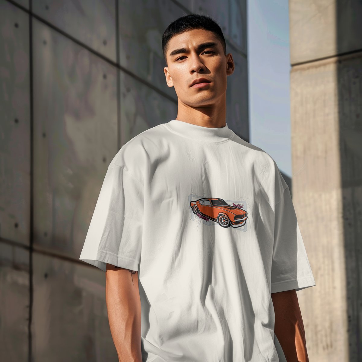 XABARWAN RED CAR Oversized T-Shirt